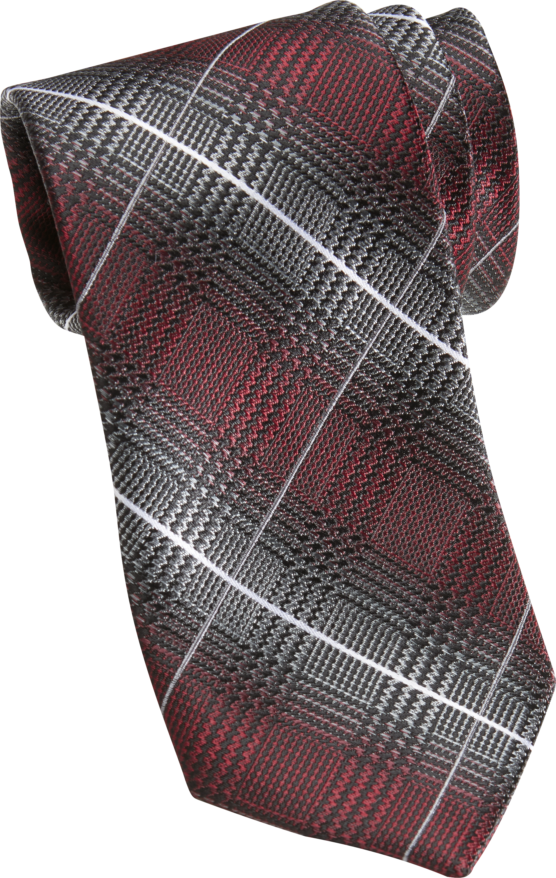 Burgundy Plaid Tie | Mens Wearhouse