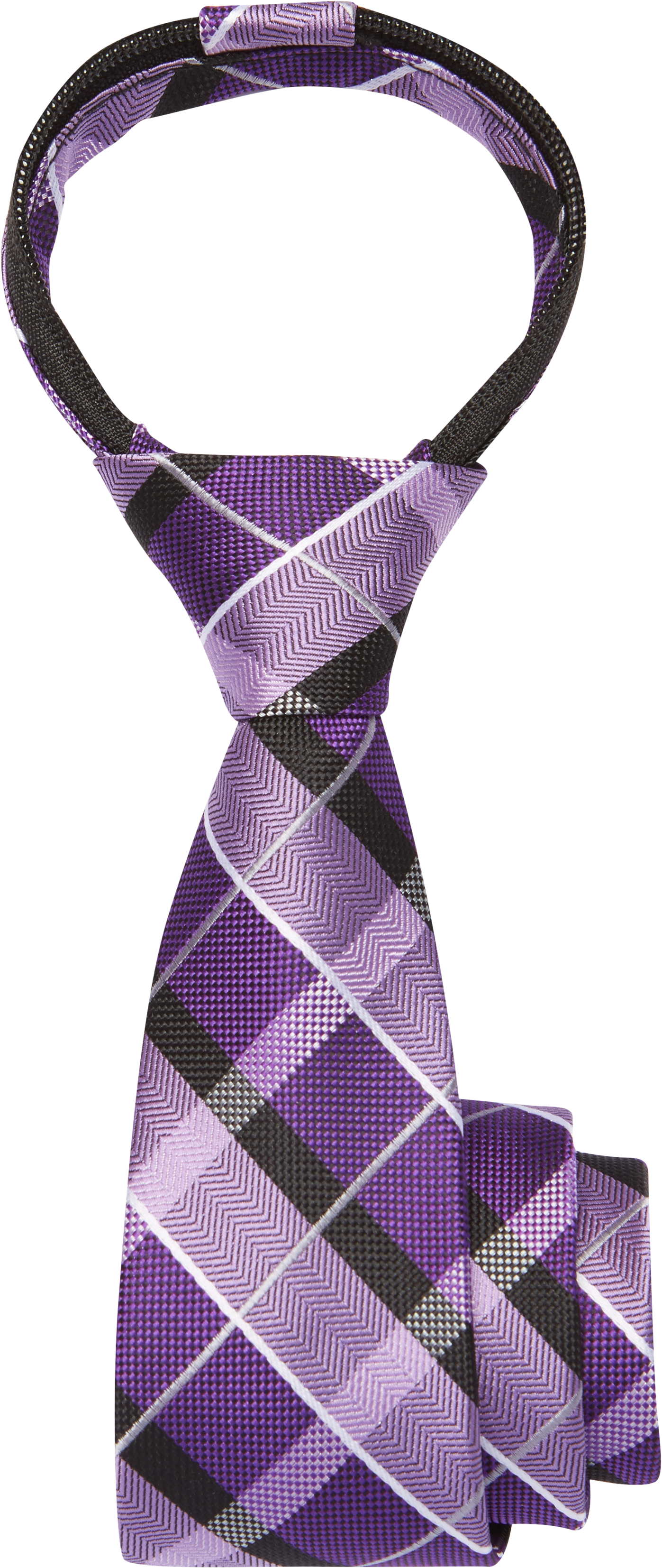Joseph & Feiss Boys Purple Plaid Zipper Tie - Men&#39;s Boys&#39; Ties | Men&#39;s Wearhouse
