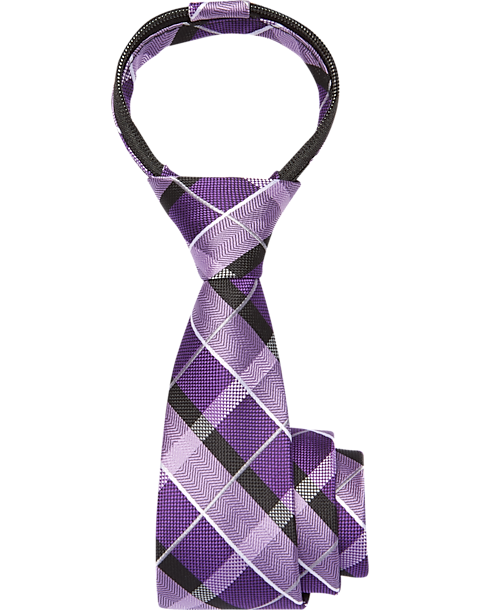 Joseph & Feiss Boys Purple Plaid Zipper Tie - Men&#39;s Boys&#39; Ties | Men&#39;s Wearhouse