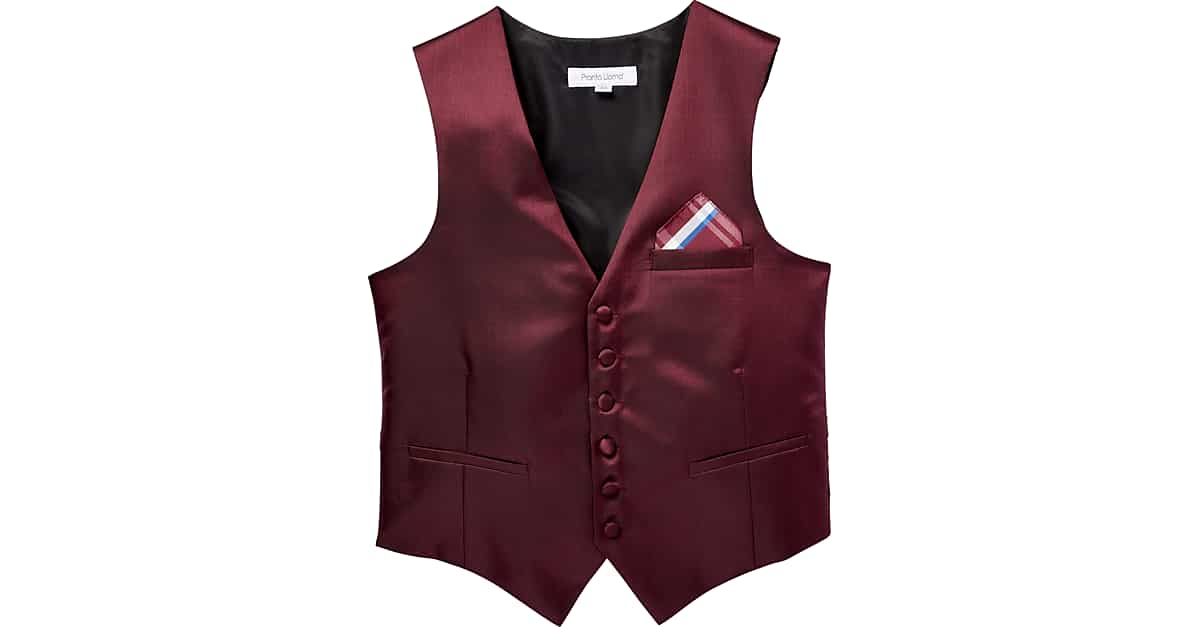 Pronto Uomo Wine Vest & Pocket Square Set Men's Suits Men's Wearhouse