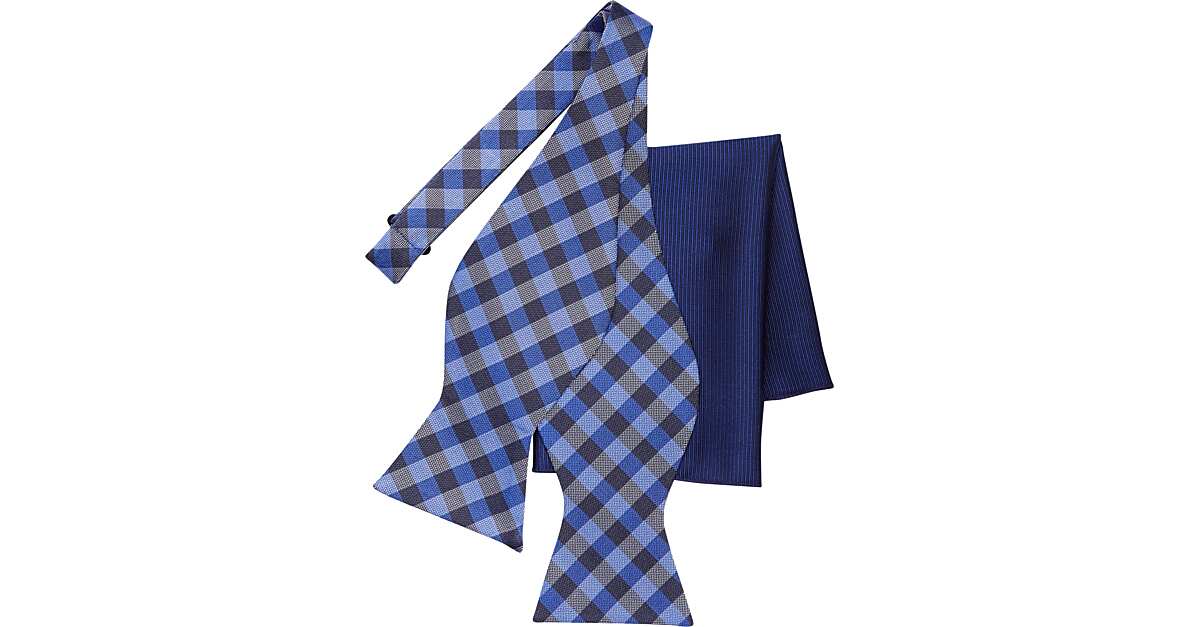 Calvin Klein Cobalt Blue Bow Tie and Pocket Silk - Men's Bow Ties | Men ...