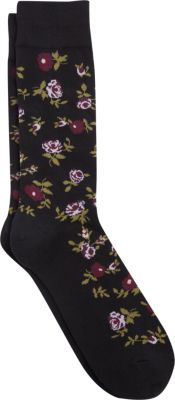 Egara Black Floral Dress Socks, 1 pair - Men's Socks | Men's Wearhouse