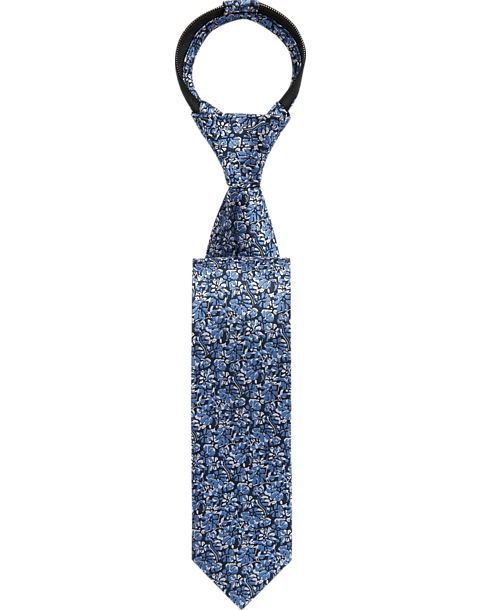 Joseph Abboud Boys Blue Floral 14-Inch Zippered Tie - Men&#39;s Sale | Men&#39;s Wearhouse