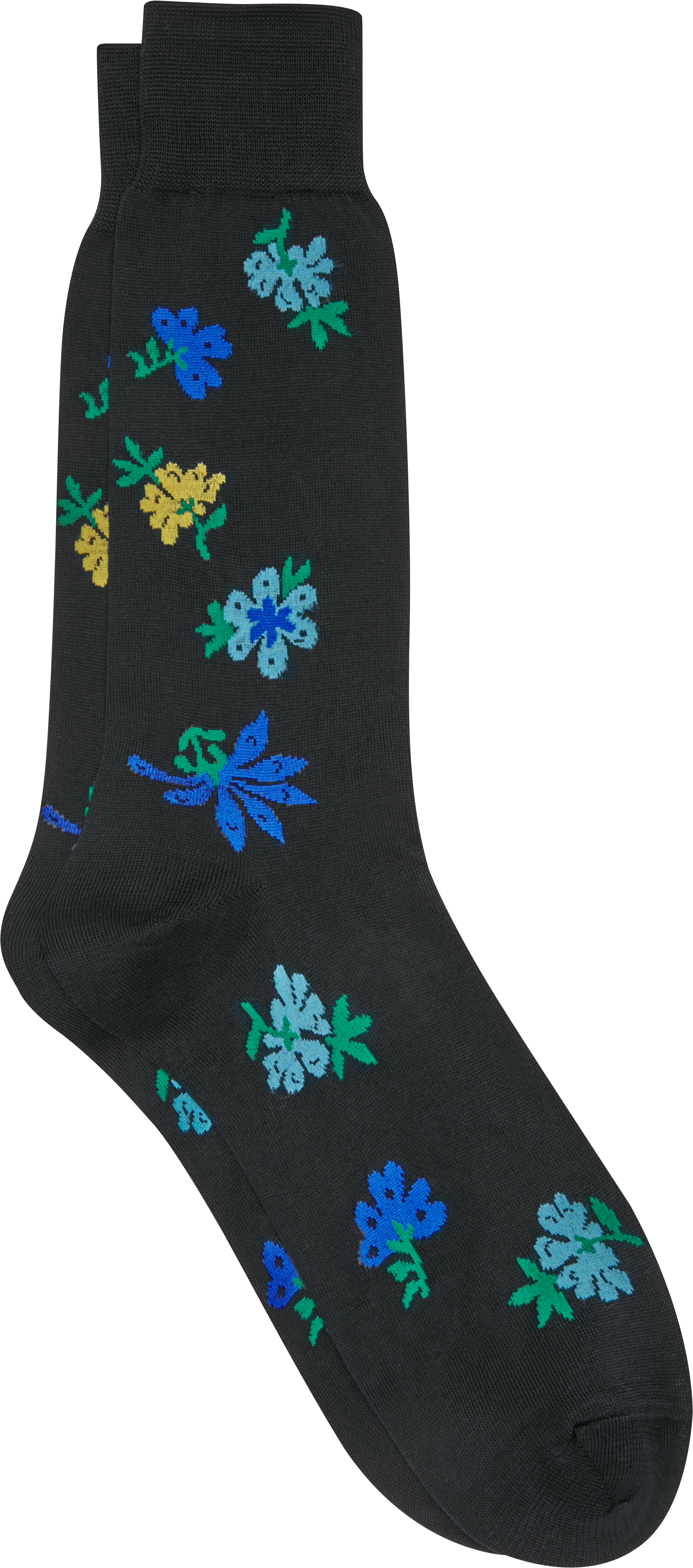 Egara Black Floral Dress Socks, 1 Pair - Men's Accessories ...