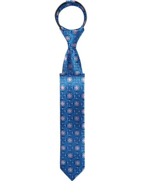 Joseph Abboud Boys Blue Medallion 17-Inch Zippered Tie - Men&#39;s Sale | Men&#39;s Wearhouse