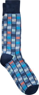 Egara Navy & Blue Geometric Dress Socks, 1 Pair - Men's Accessories ...