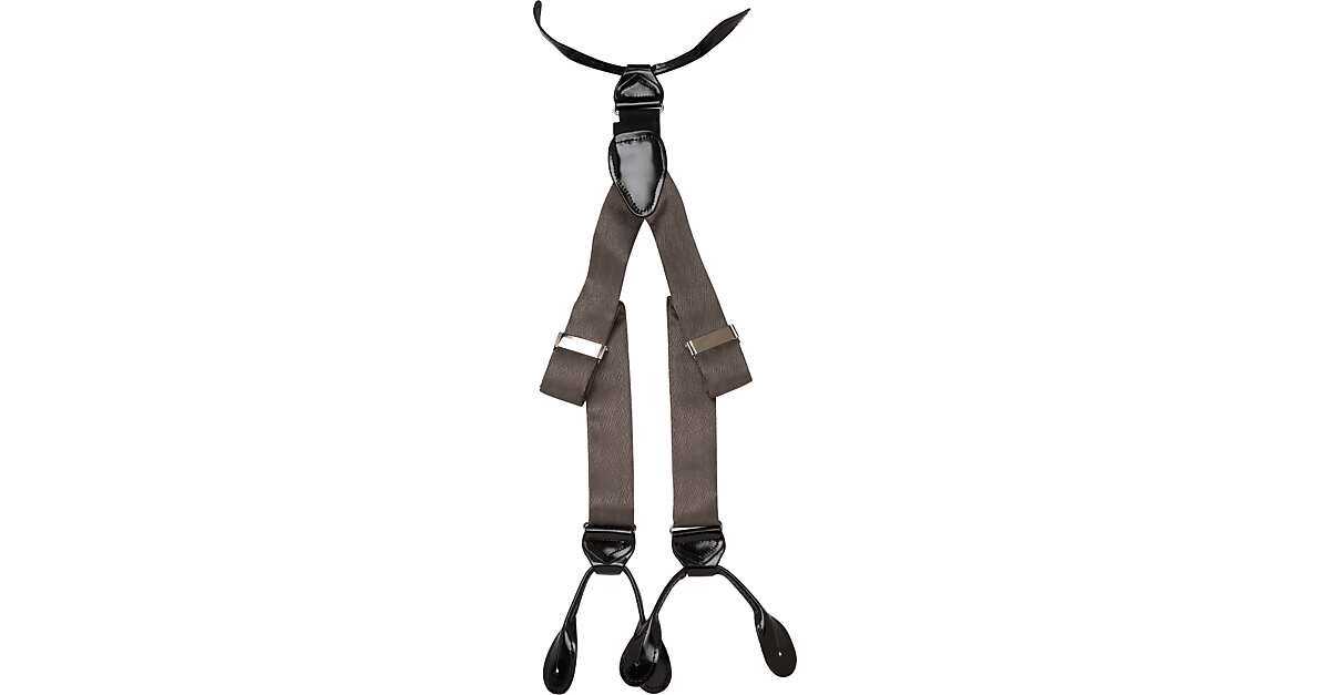 Men's Wearhouse Fancy Gray Silk Suspenders Men's Belts & Suspenders