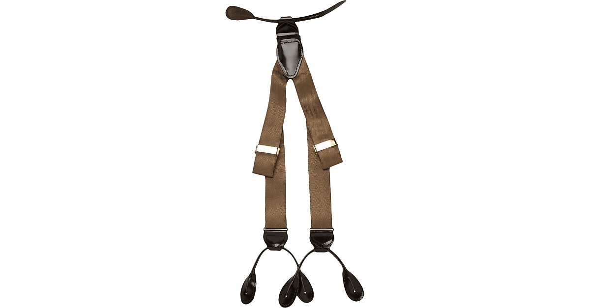 Men's Wearhouse Fancy Taupe Silk Braces Men's Belts & Suspenders
