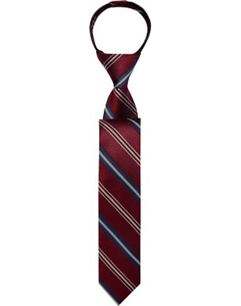 Joseph Abboud Boys Red Stripe 17-Inch Zippered Tie - Men&#39;s Sale | Men&#39;s Wearhouse
