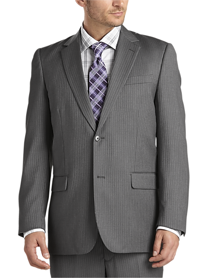 Men's Wearhouse Gray Multistripe Modern Fit Suit (Outlet)