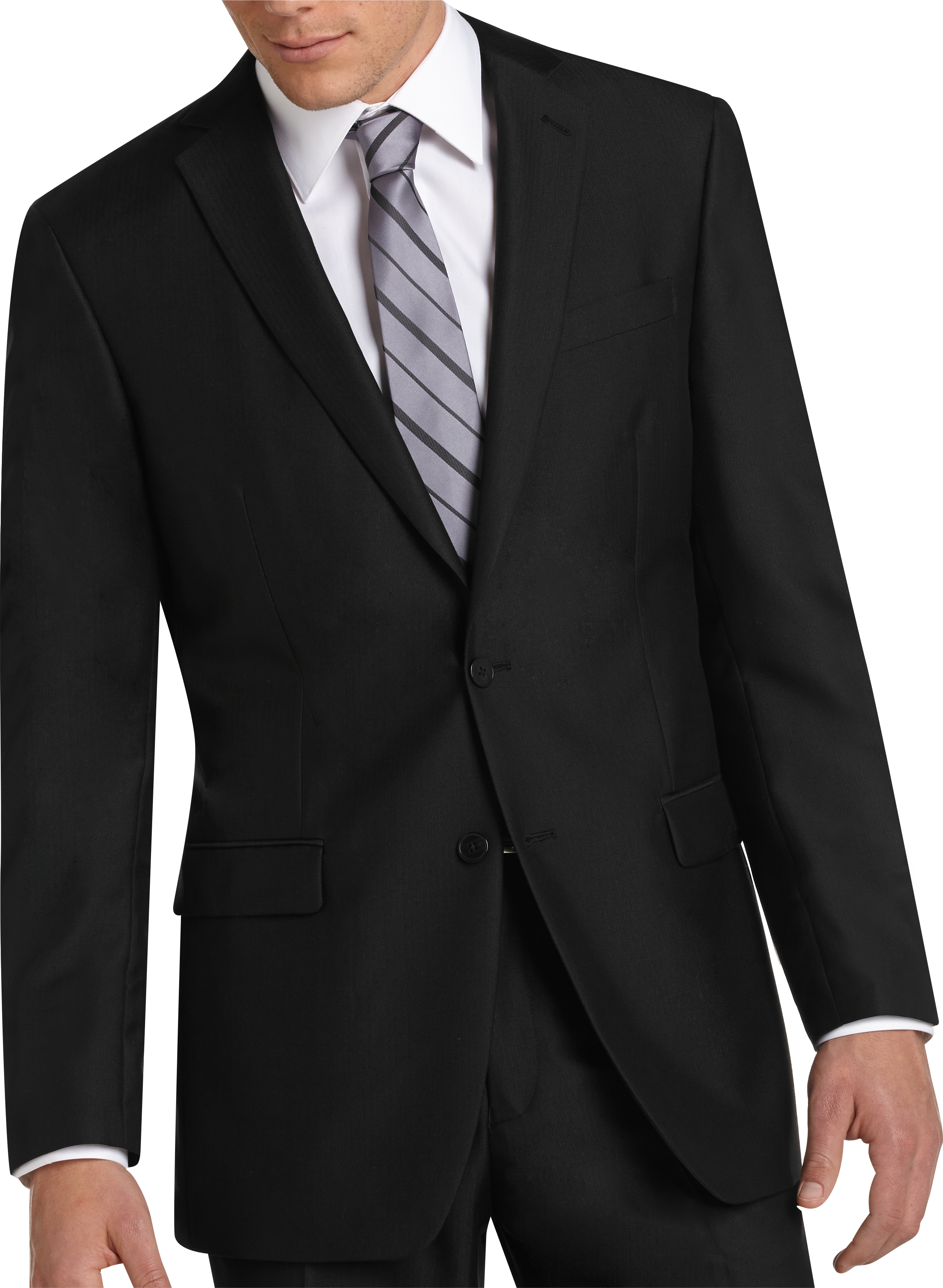 Calvin Klein Black Herringbone Slim Fit Suit Separates (Outlet) - Suit ...