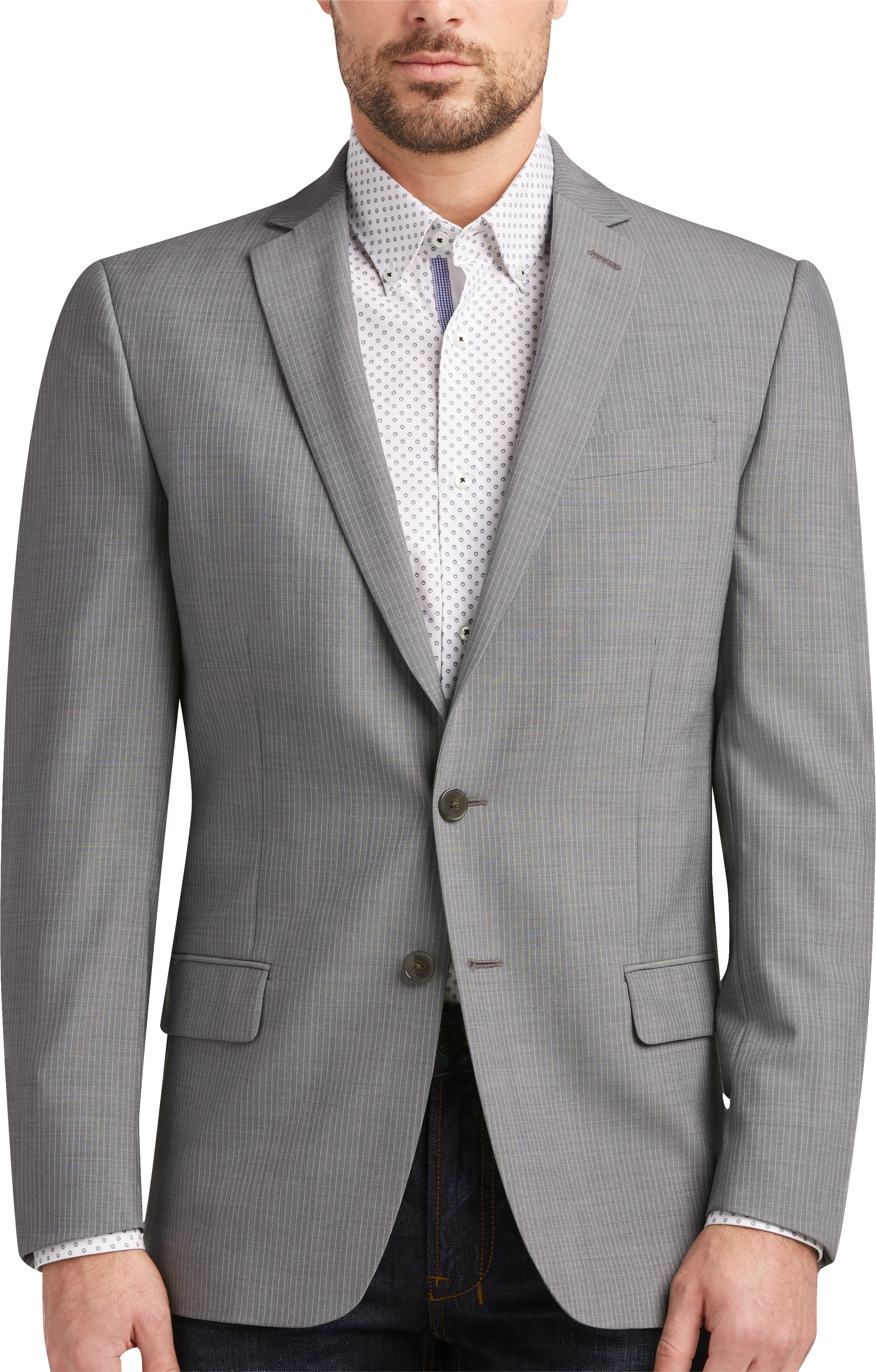 Calvin Klein Gray Pinstripe Slim Fit Suit Separates Coat (Outlet ...