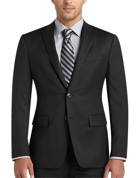 Joseph Abboud White Label Black Stripe Slim Fit Suit (Outlet) - Slim ...