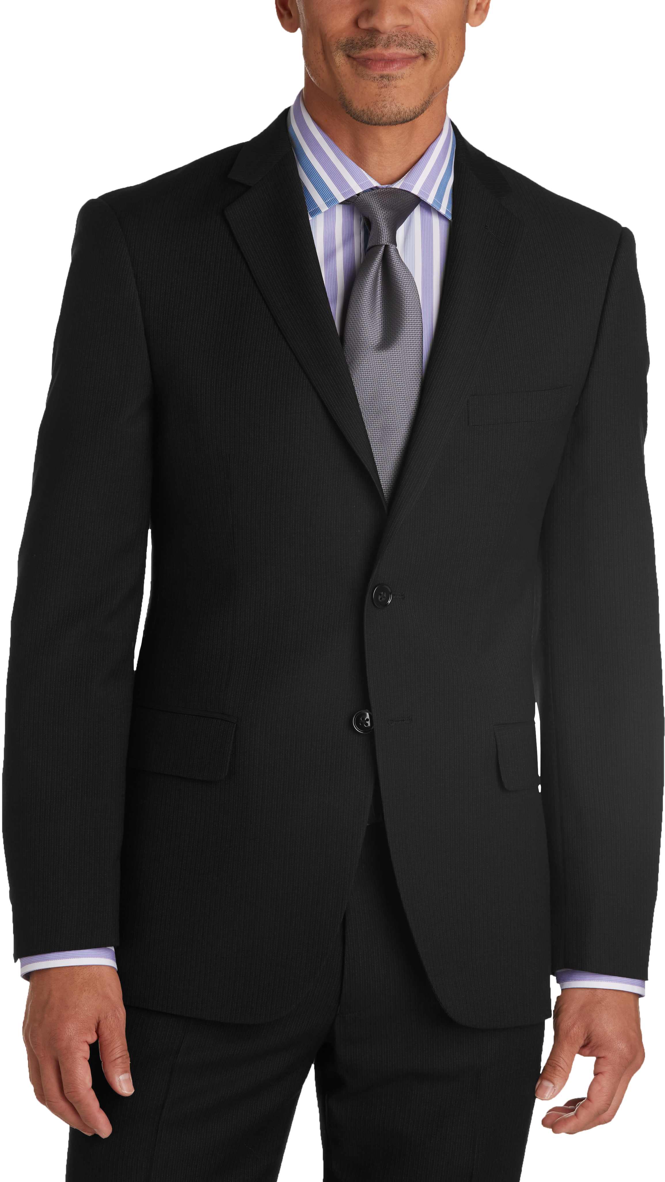 Joseph Abboud White Label Black Stripe Slim Fit Suit (Outlet) - Slim ...