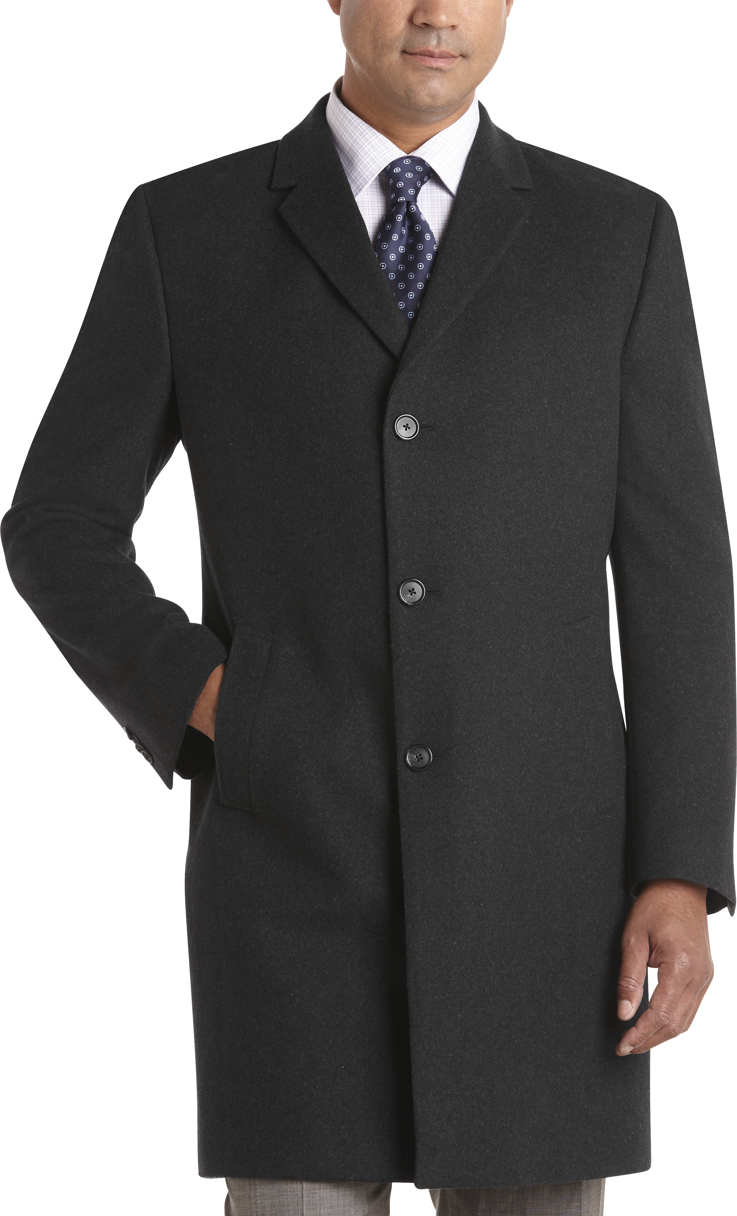 Kenneth Cole Charcoal Modern Fit Topcoat (Outlet)