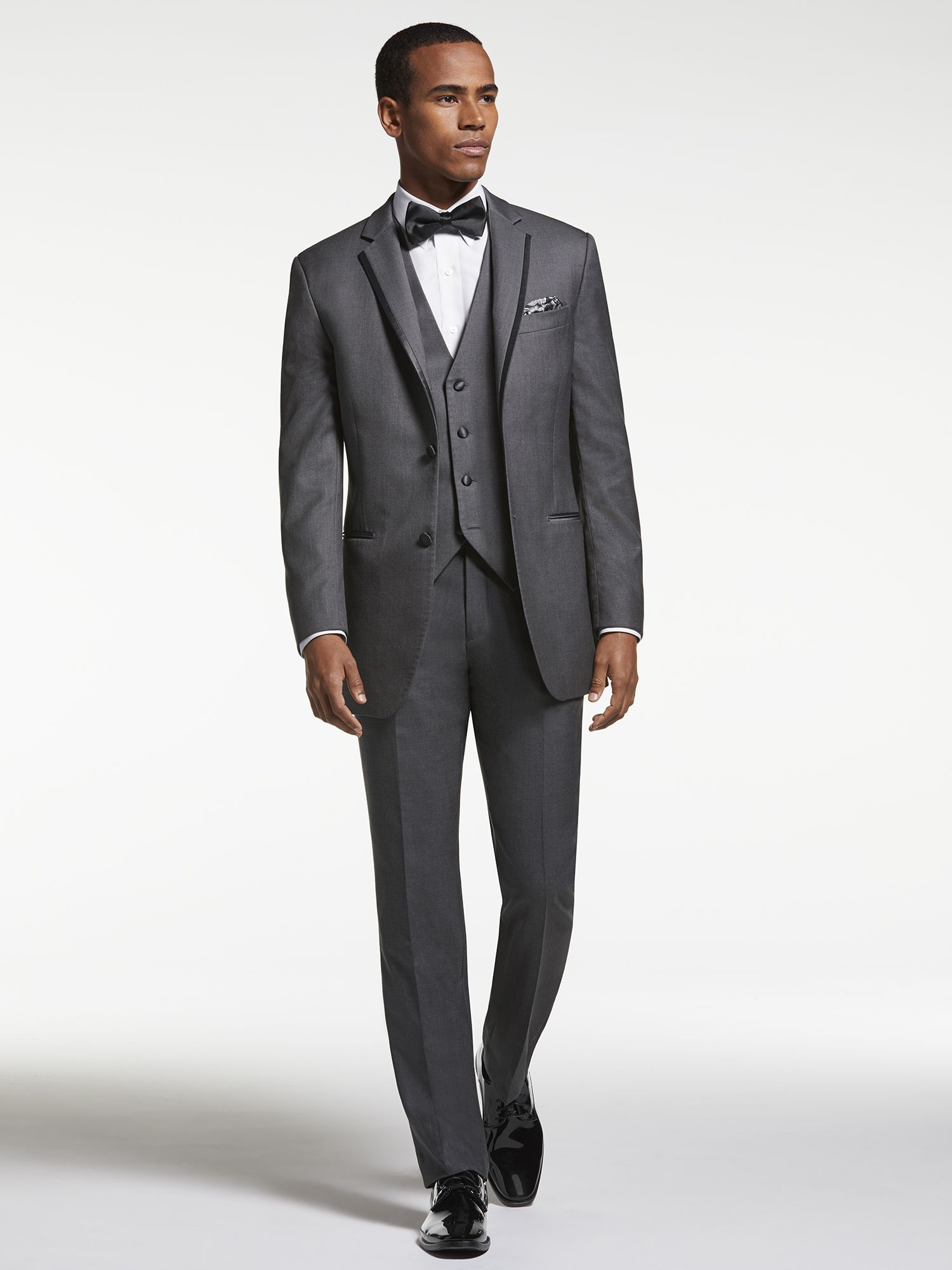 Dark Gray Notch Lapel Tuxedo by Joseph Abboud Tuxedo Rental Men's