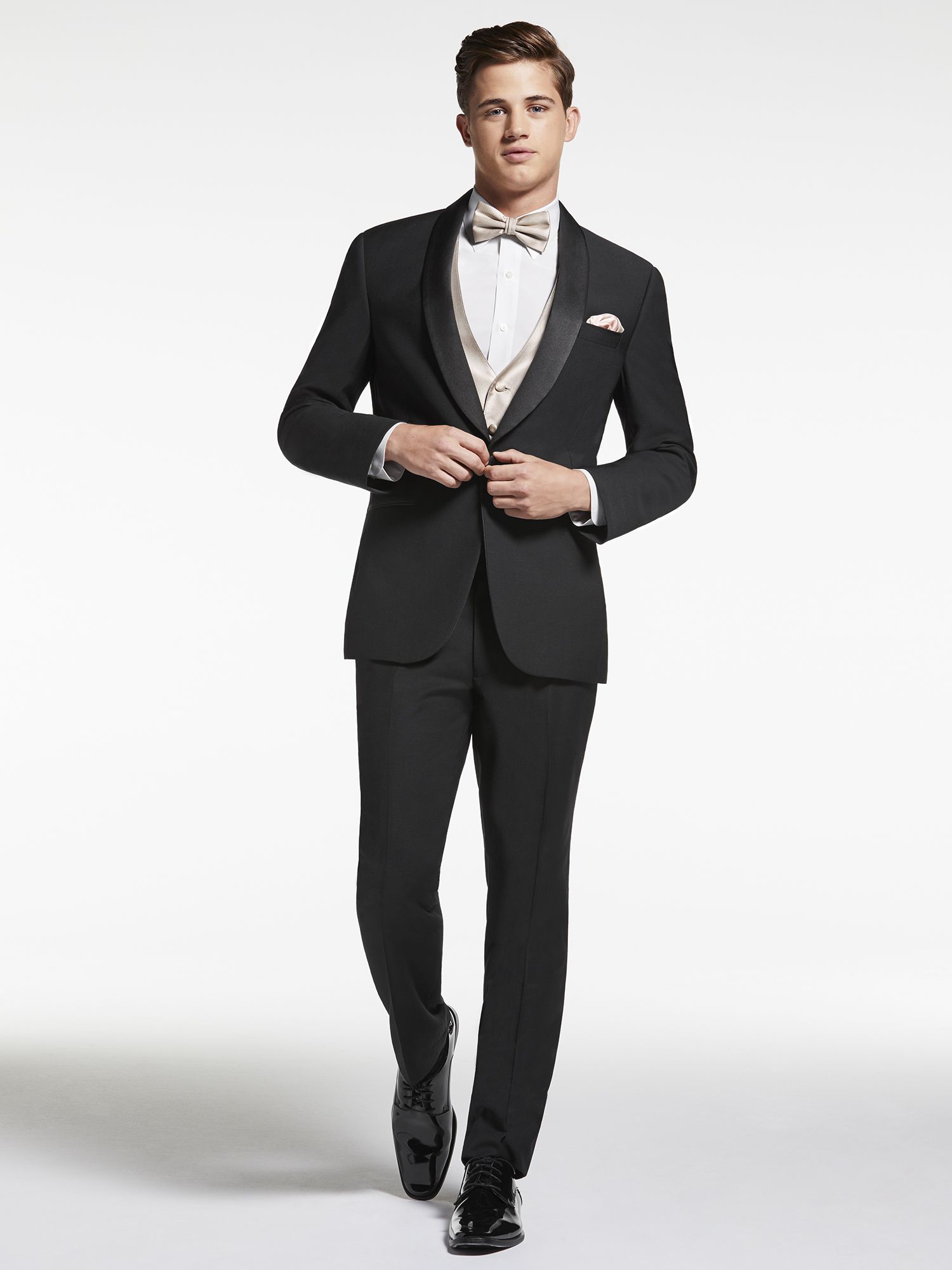 Black Shawl Lapel Tuxedo by Calvin Klein | Tuxedo Rental | Men's Wearhouse