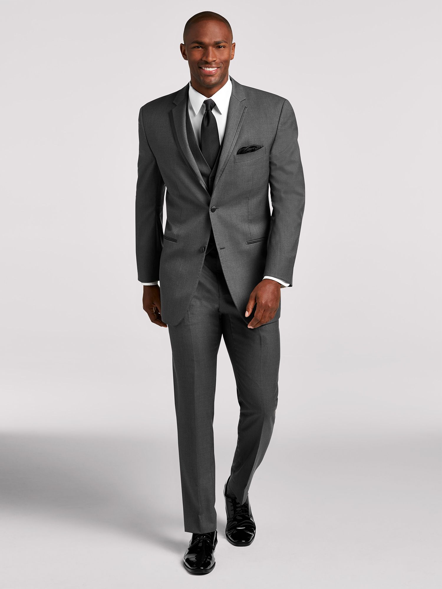 Dark Gray Notch Lapel Tuxedo by Joseph Abboud | Tuxedo Rental | Men's ...