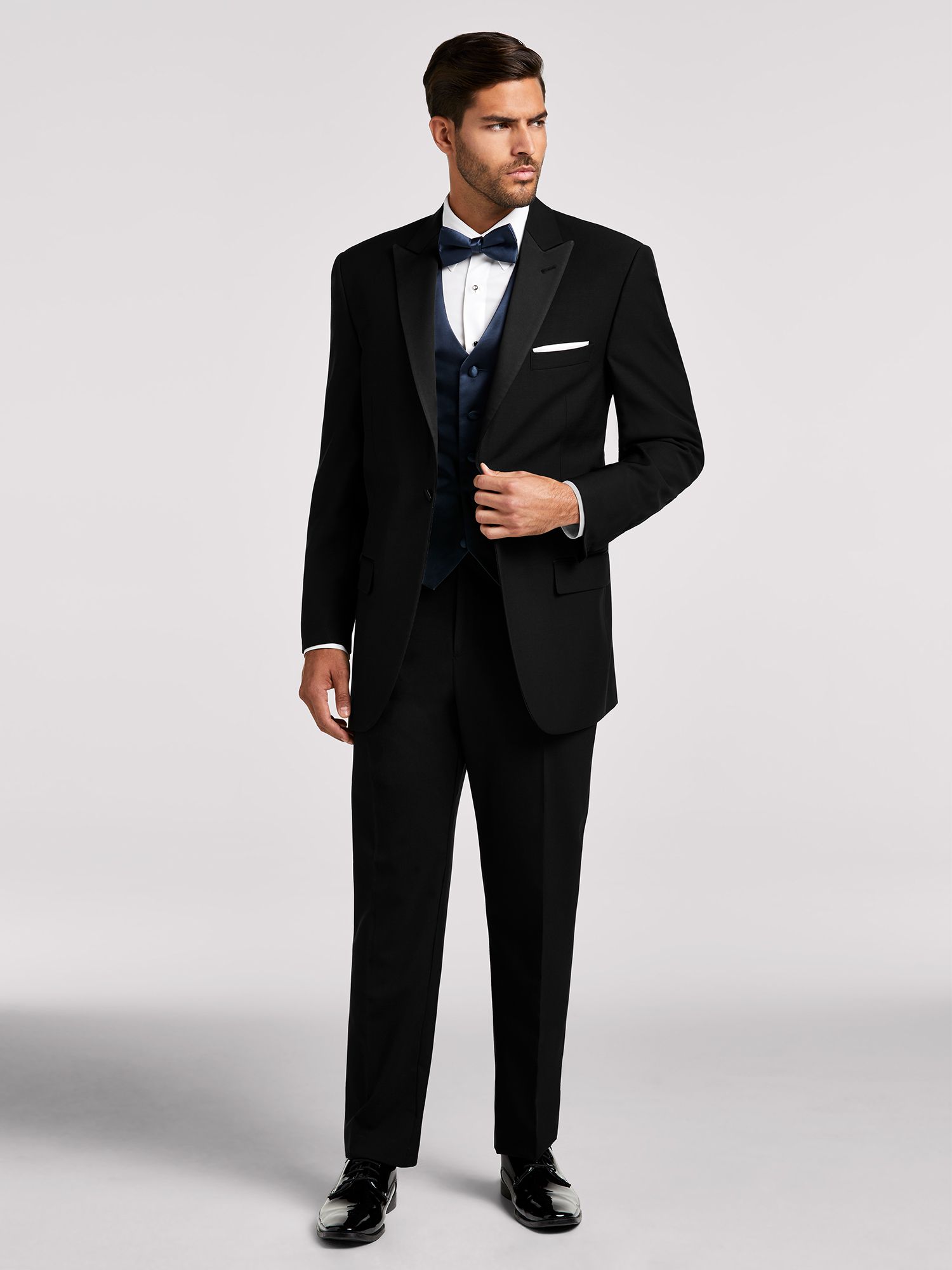 calvin klein black slim fit tuxedo