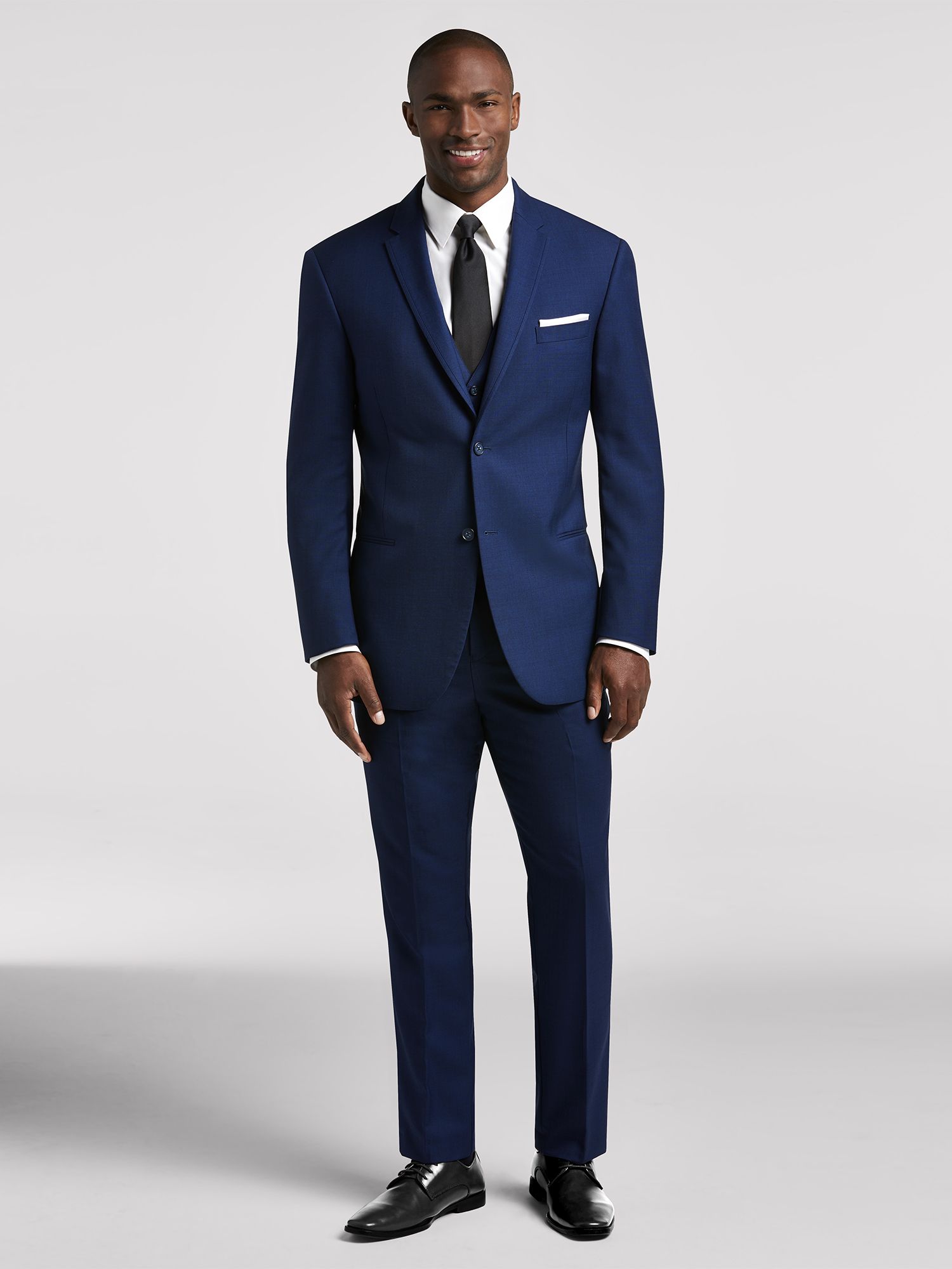 calvin klein blue suit men's wearhouse