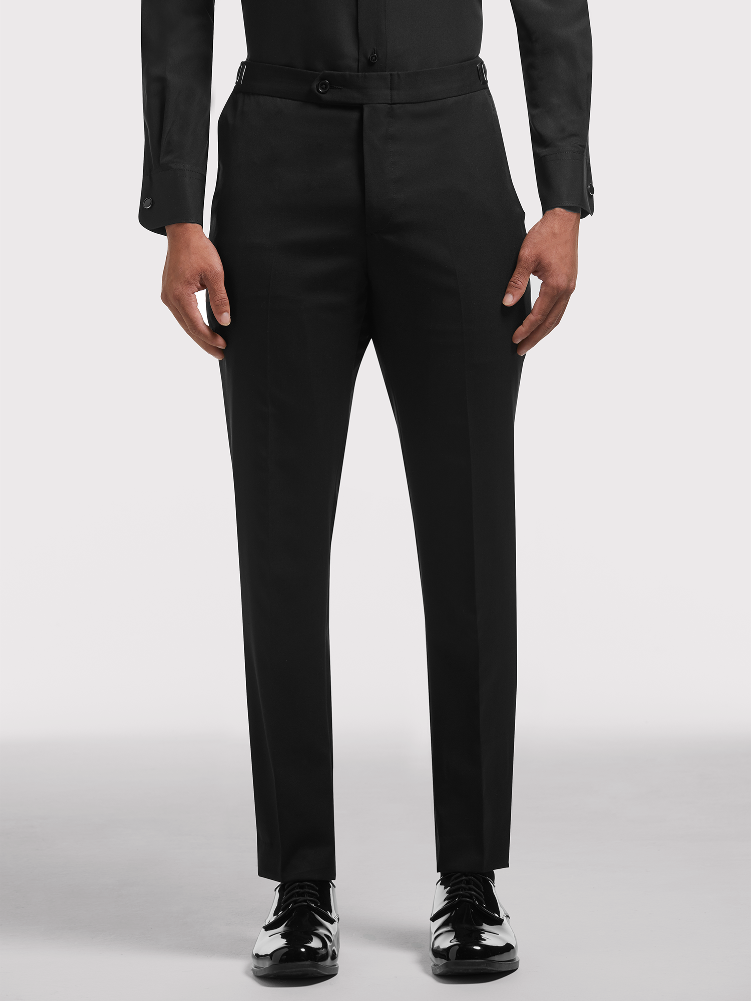 Silver Gray Satin Slim Fit Tuxedo Pants for Women – LITTLE BLACK TUX