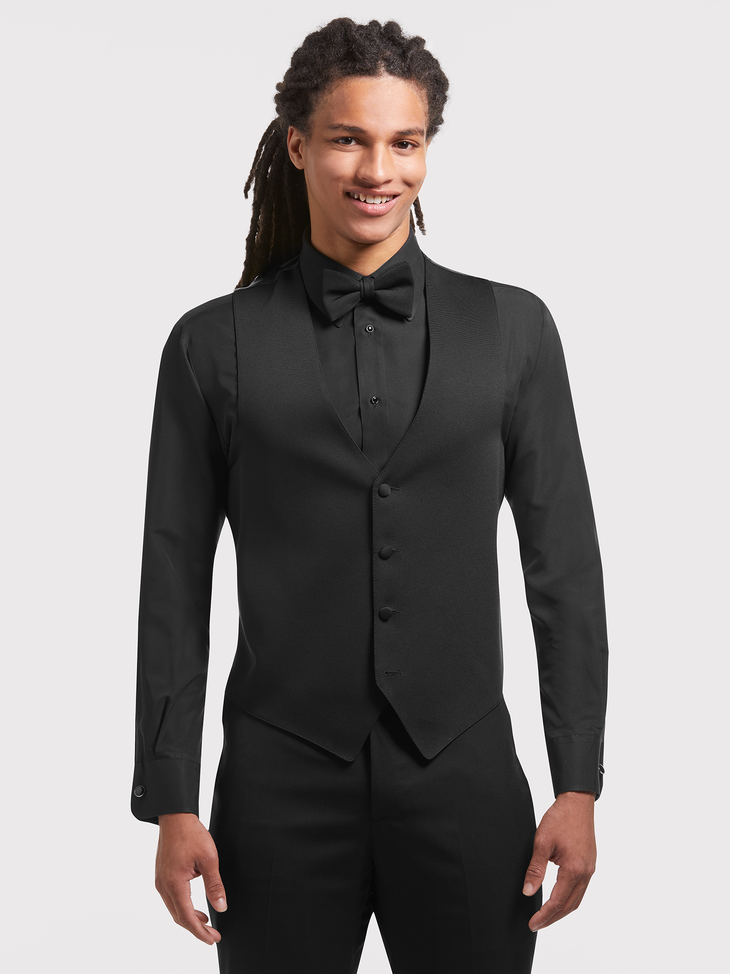 Black Slim Fit 2-Button Notch Business Suit