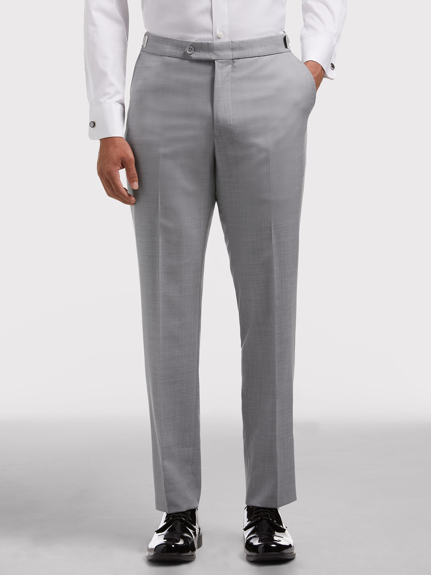 Light gray clearance pants black shoes