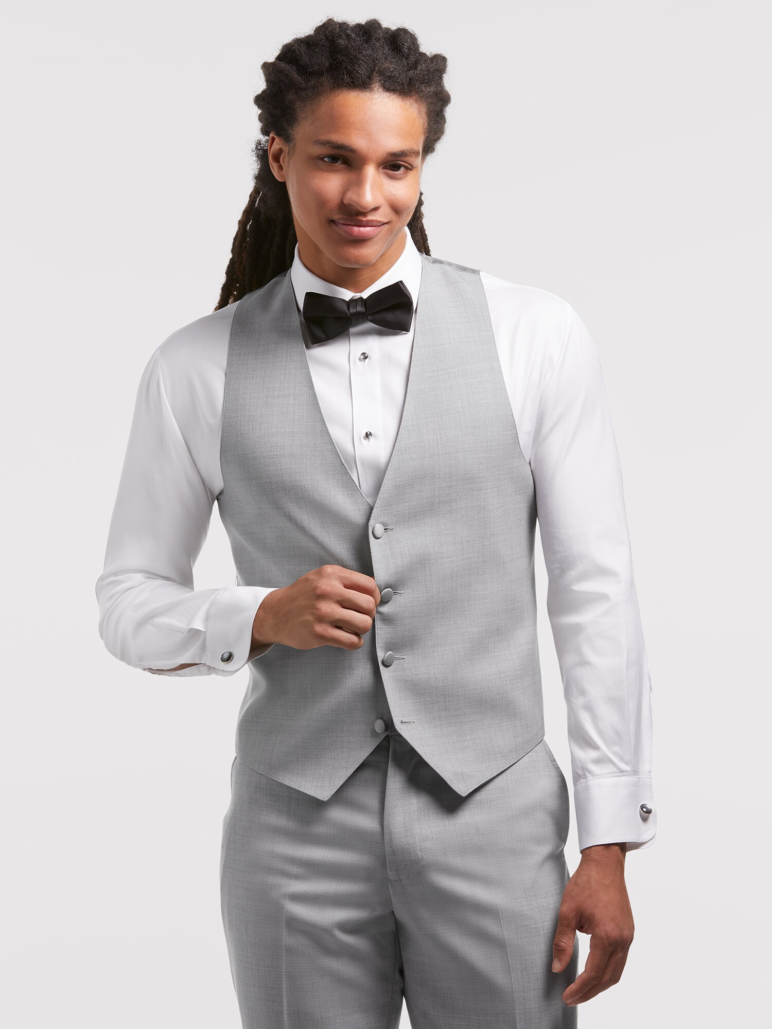 Light grey tuxedo on sale with black lapel