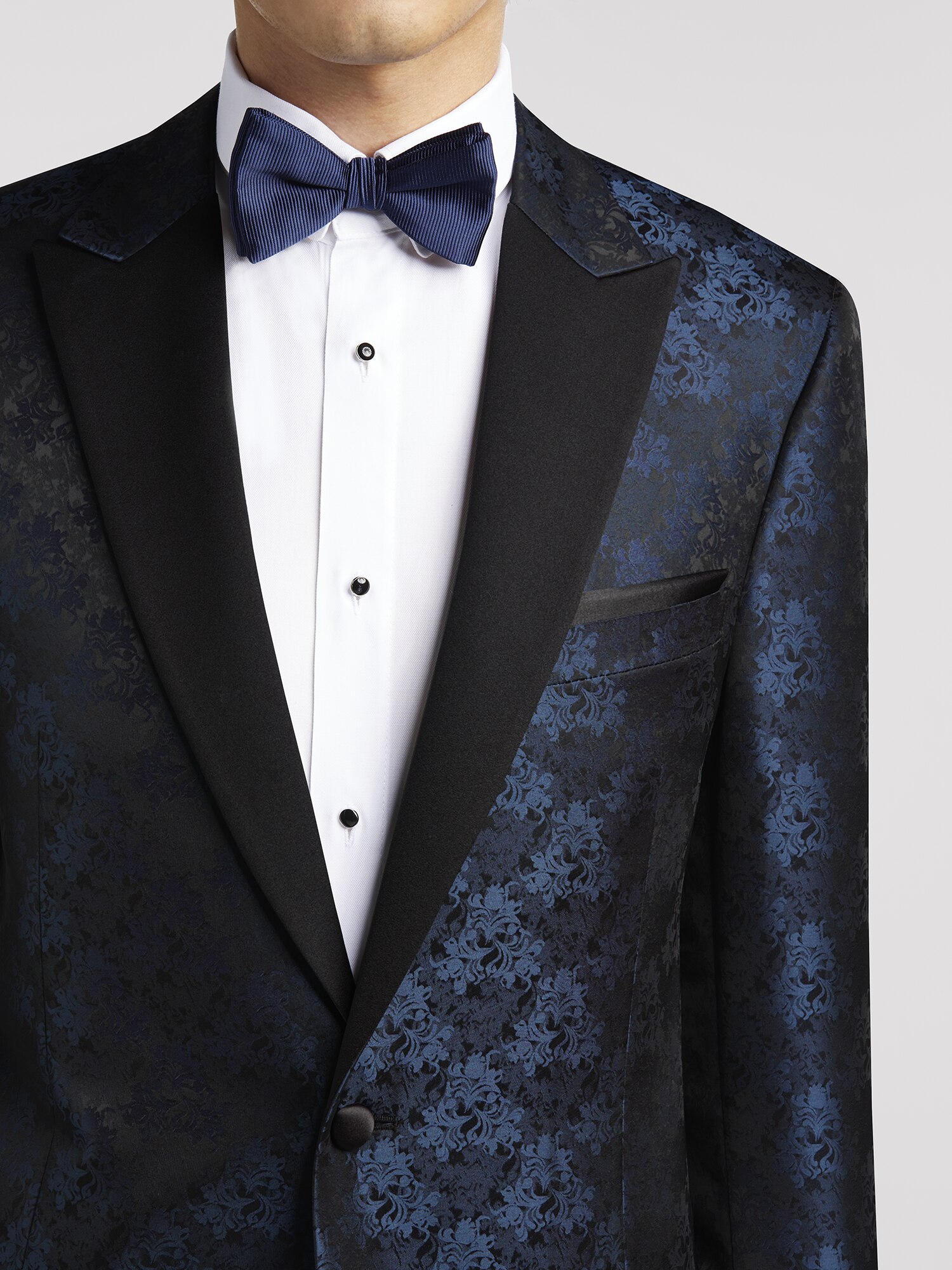 Blue floral hot sale tuxedo jacket