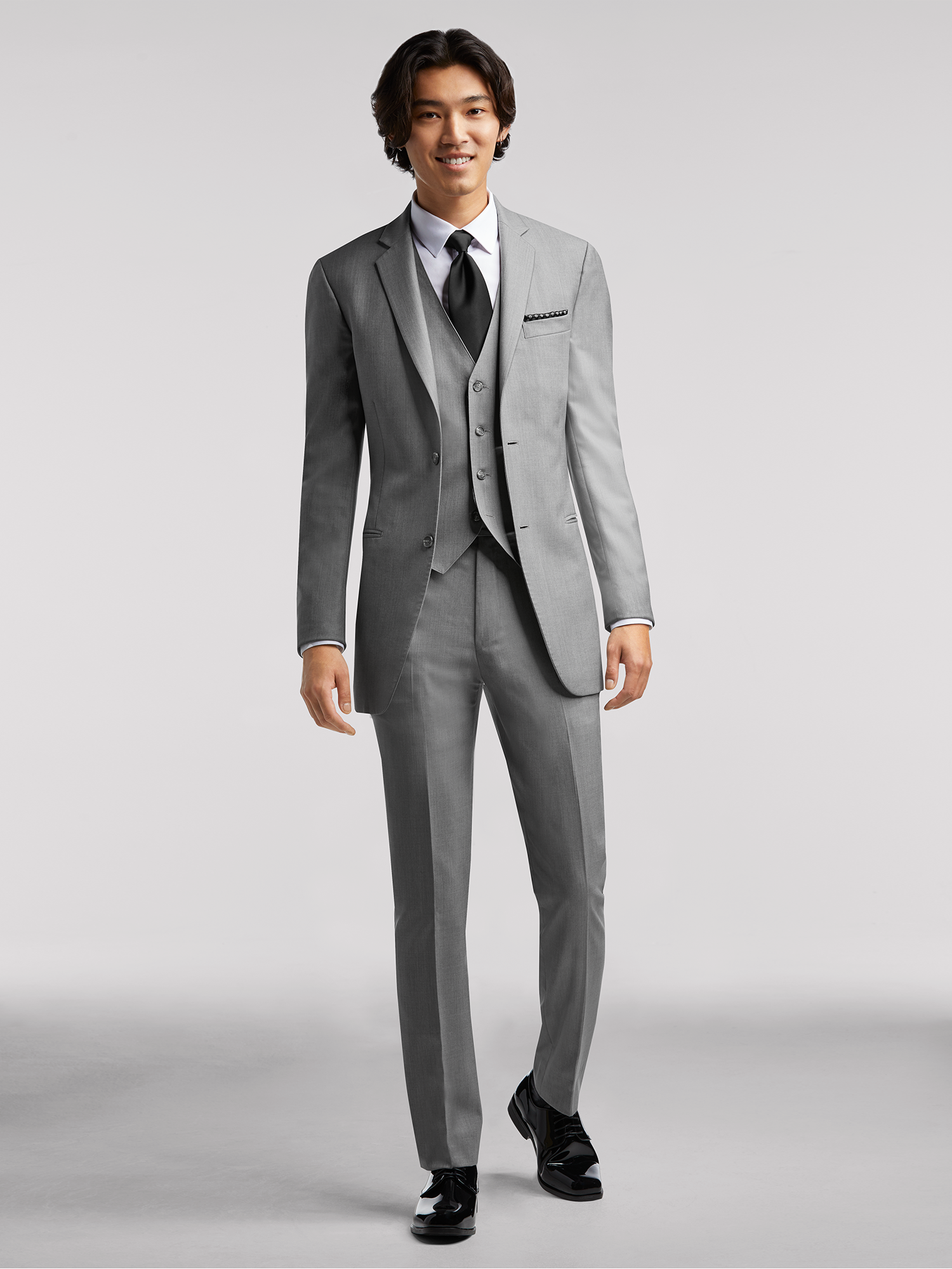 Textured Gray Groomsman Suit by SuitShop