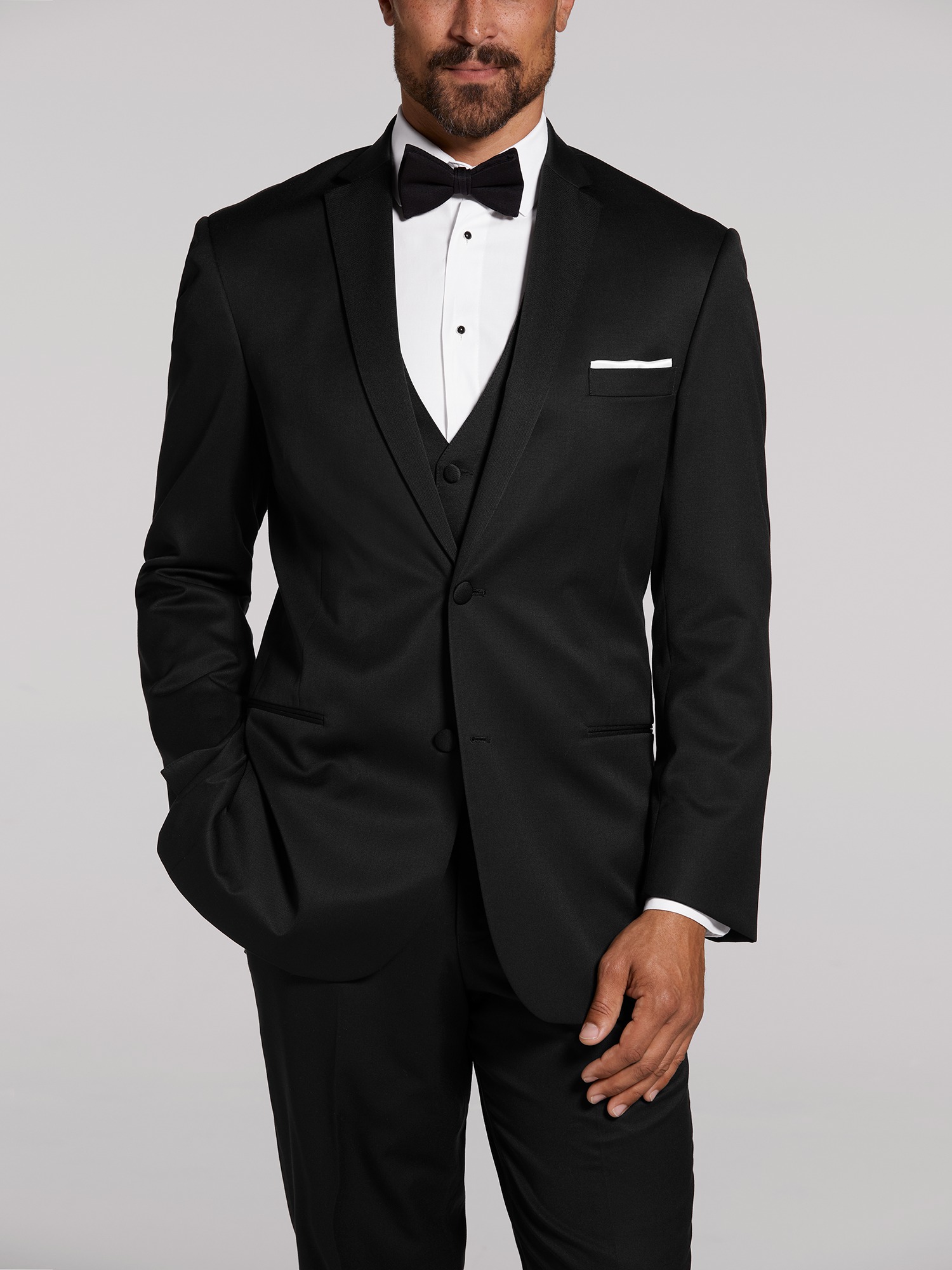 Black Notch Lapel Tux, Black by Vera Wang