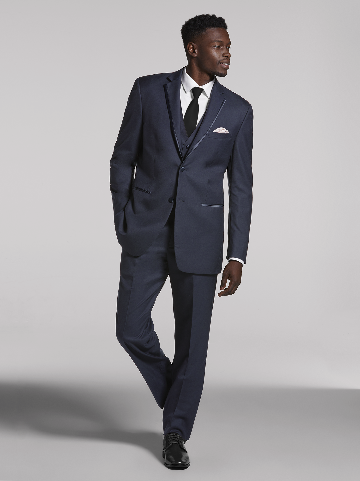 Joseph Abboud Navy Satin Edged Notch Lapel Tux