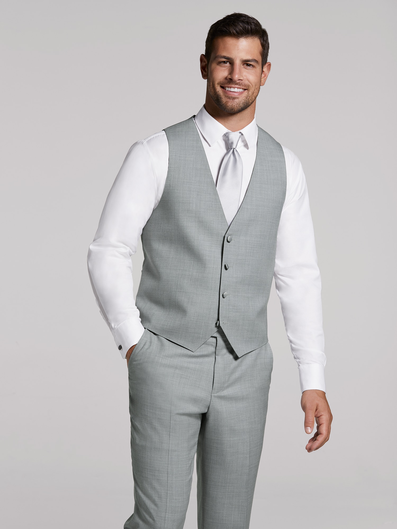 White shirt 2024 grey waistcoat