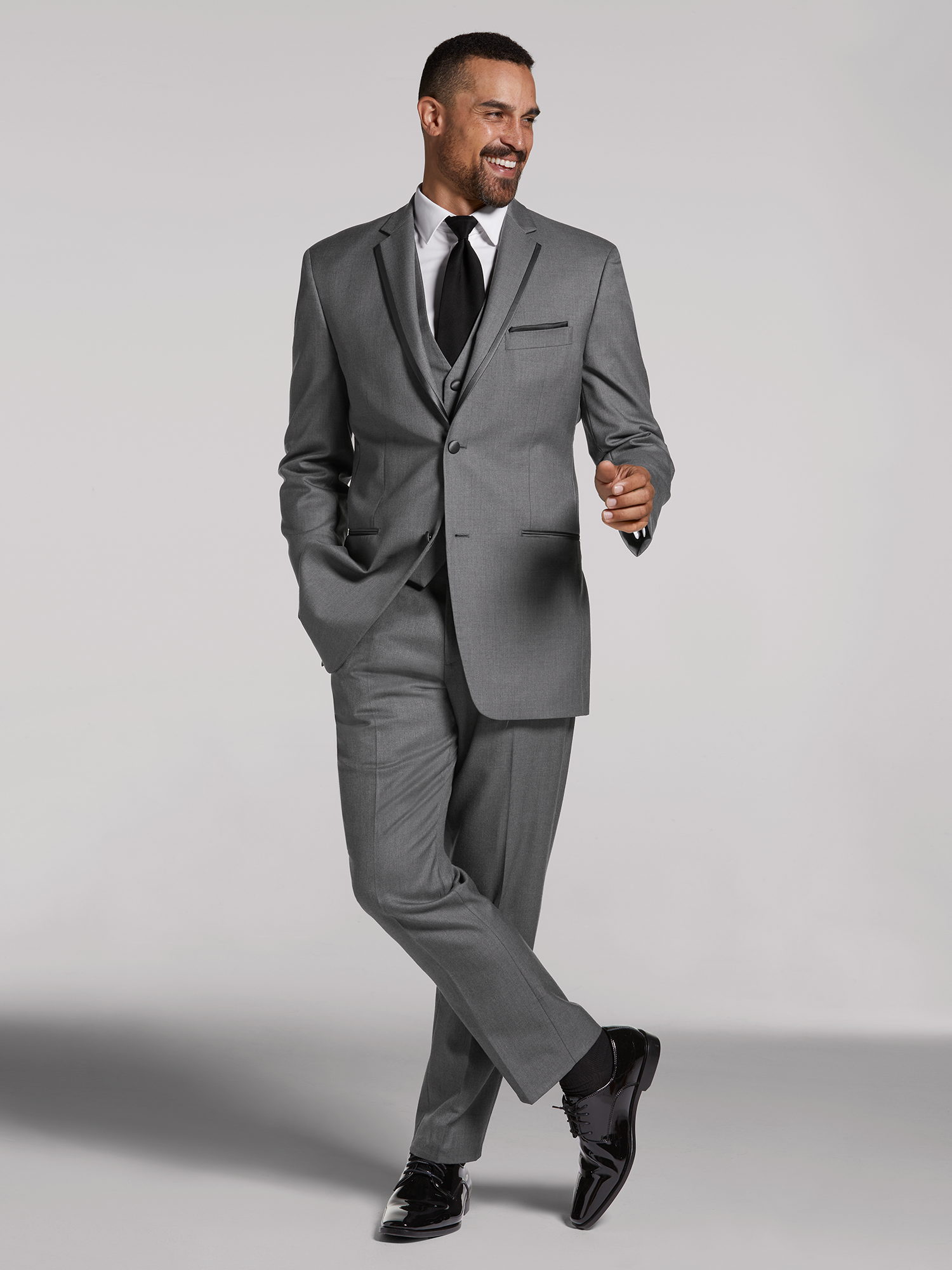 Dark Gray Notch Lapel Tuxedo by Joseph Abboud | Tuxedo Rental