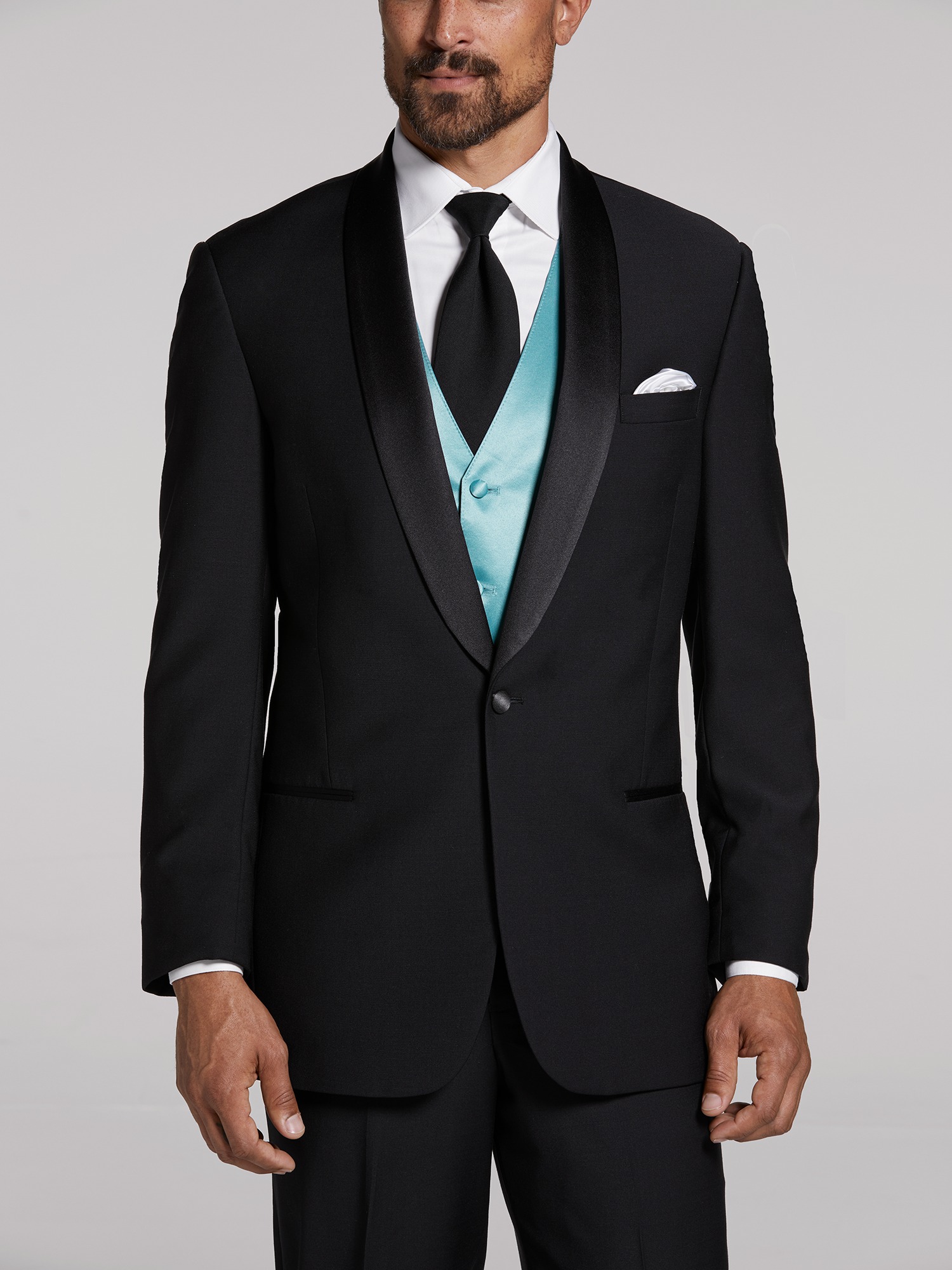 Black Shawl Lapel Tuxedo by Calvin Klein | Tuxedo Rental