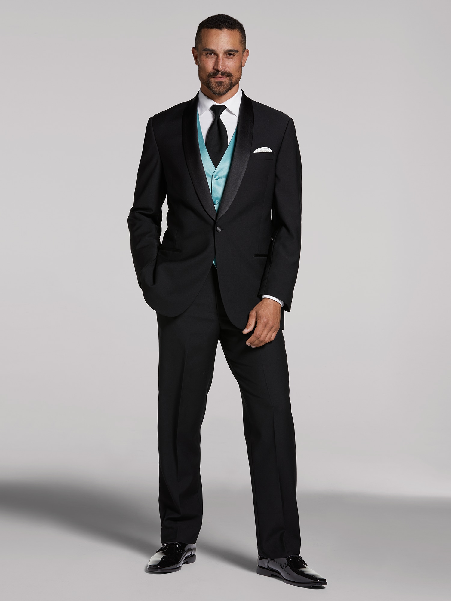 Men's Fashion Suit Jacket Blazer 2 Button Shawl Lapel Dress Suit Black S at   Men's Clothing store