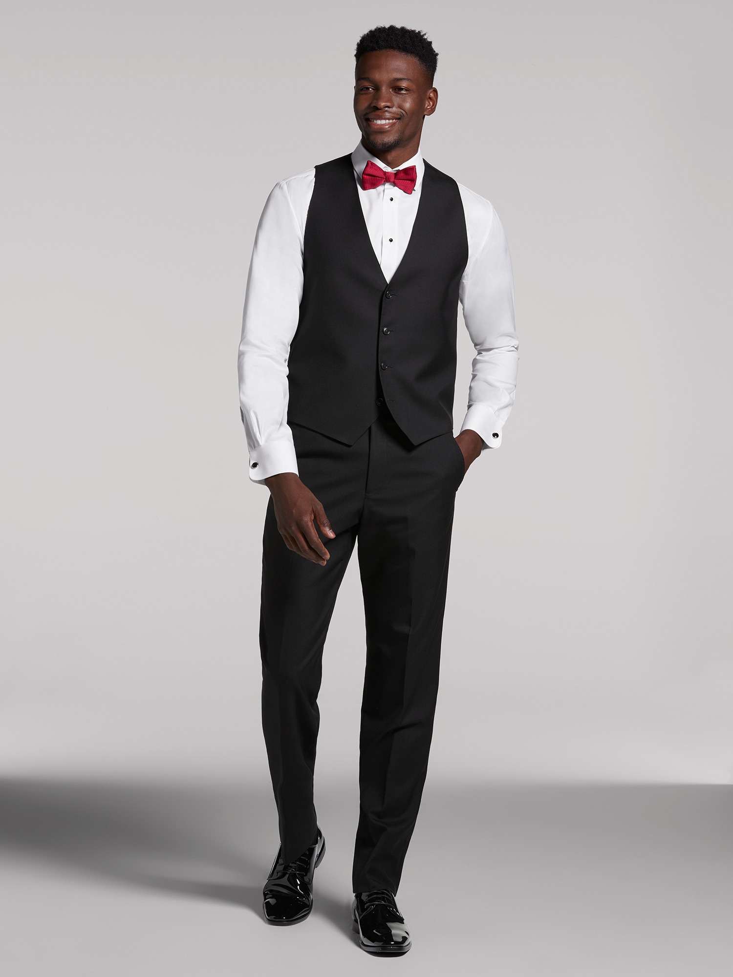 Frankfort-Black. Black high-waisted linen shorts with bow tie