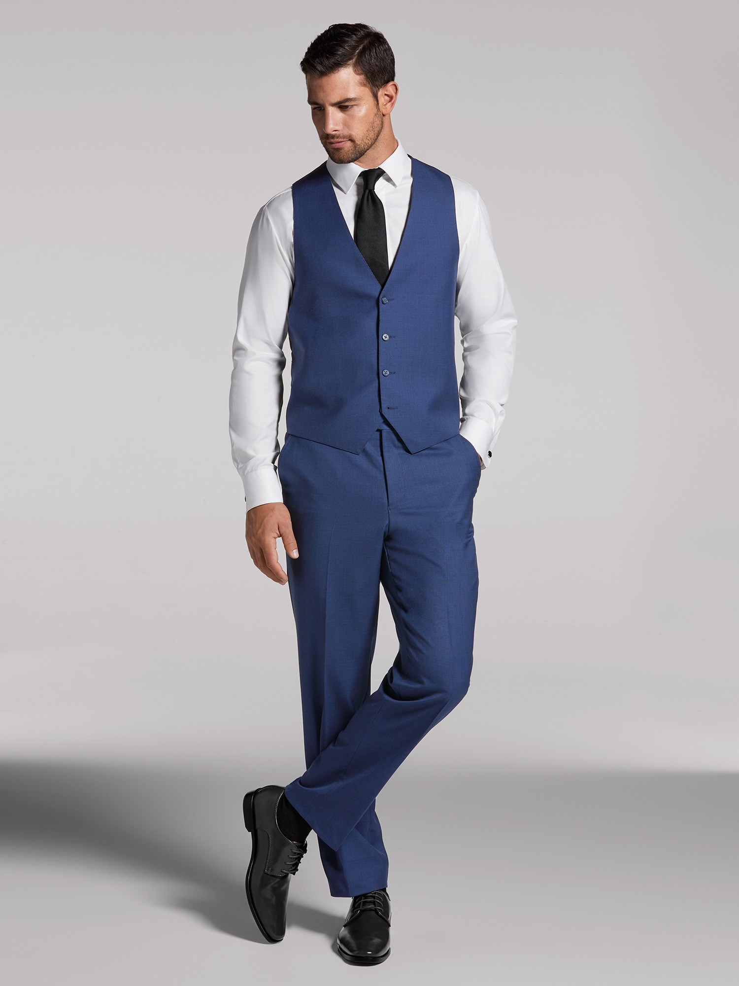 Mens Blue Formal Slim Fit Suit Wedding Party Wear Dinner One Button Coat  Pants