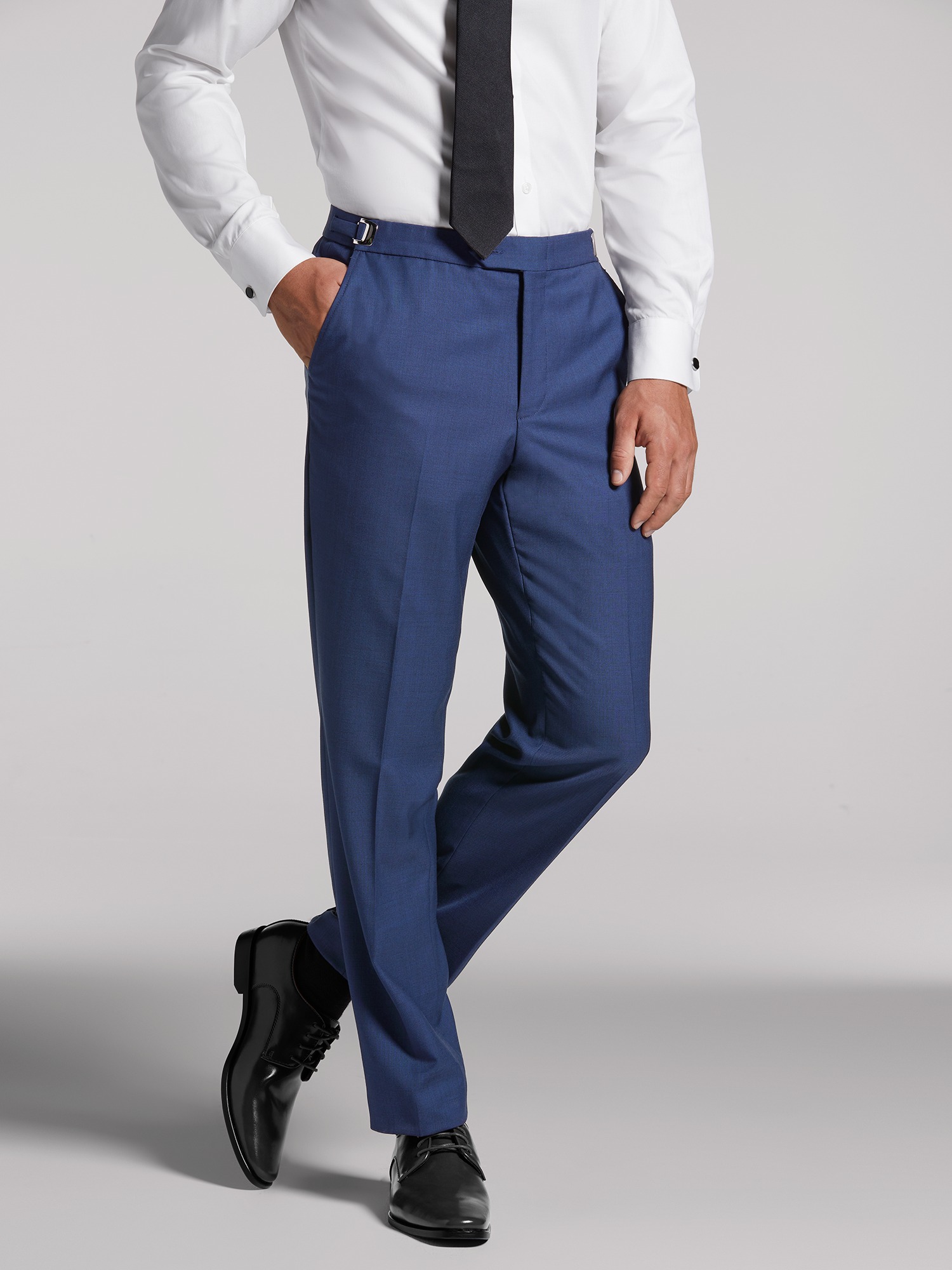 Navy blue flat-front year-round Slacks