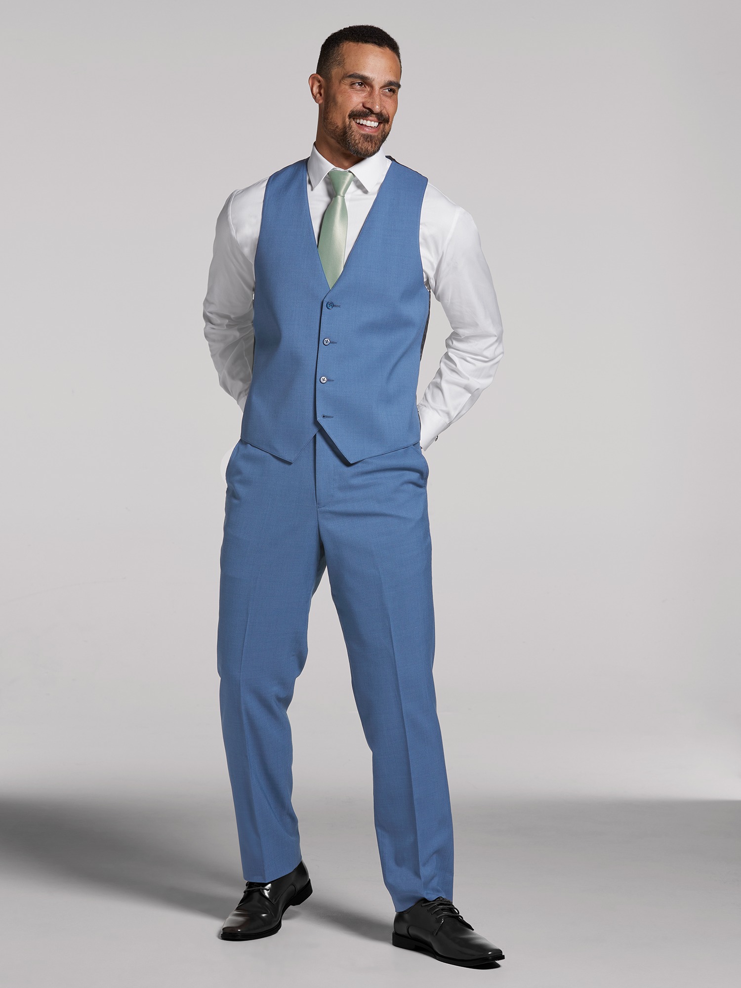 Blue Performance Wedding Suit by Calvin Klein