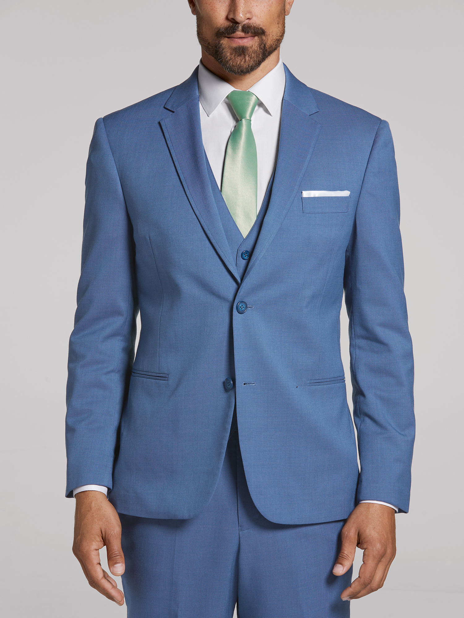 Calvin Klein Light Blue Performance Wool Suit