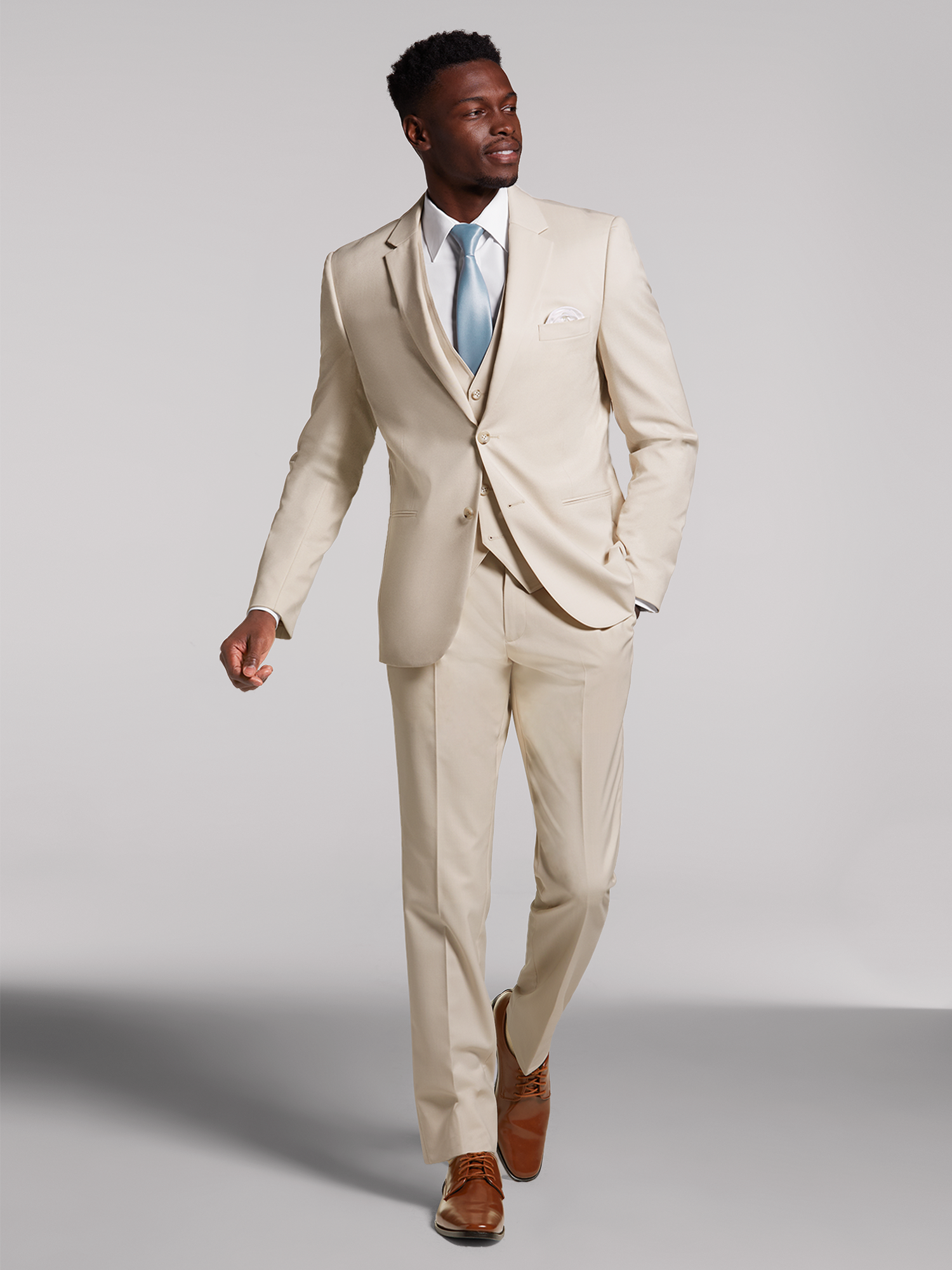 Pronto Uomo Performance Wool Tan Suit | Tuxedo Rental