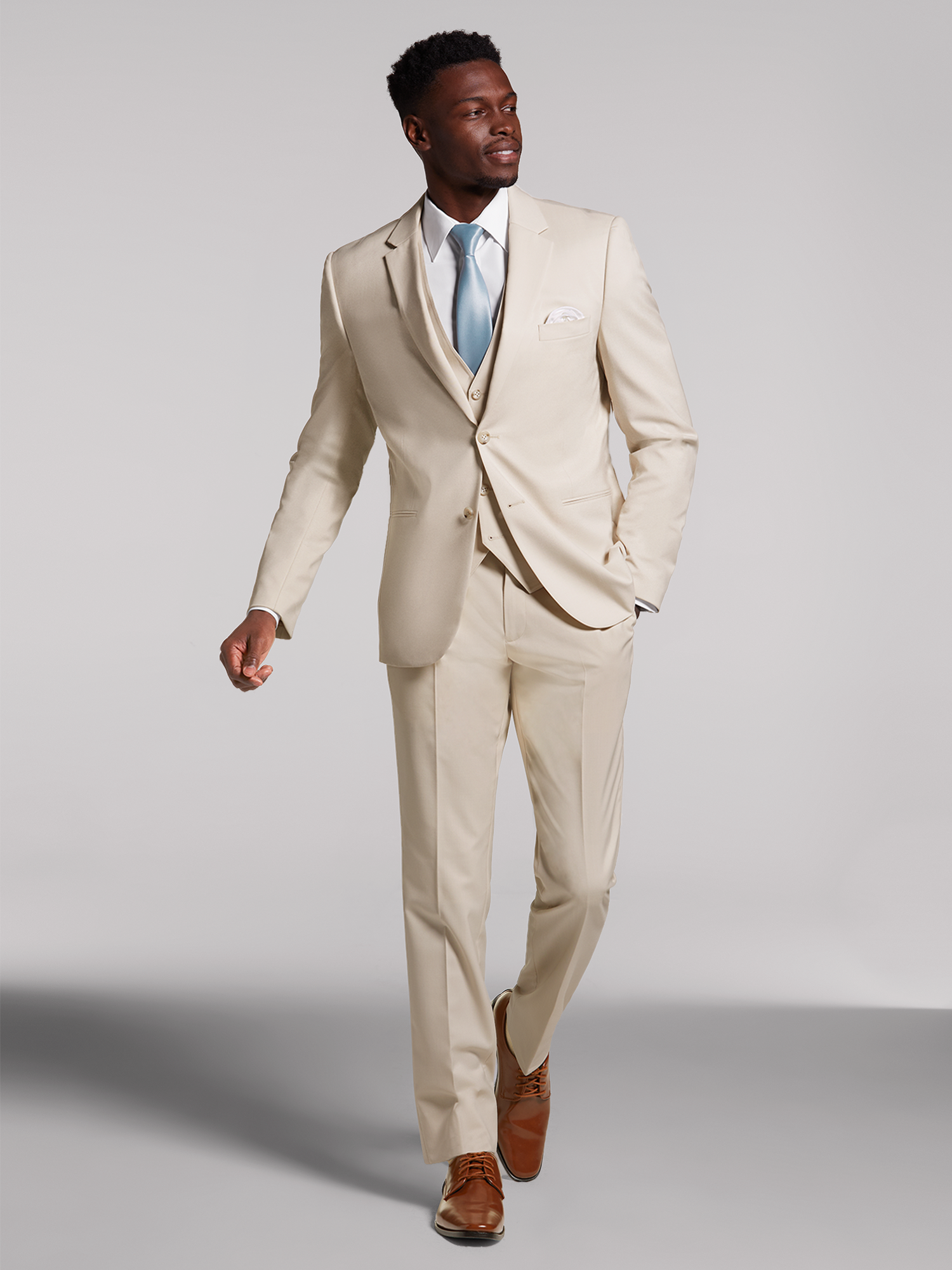 Pronto Uomo Performance Wool Tan Suit