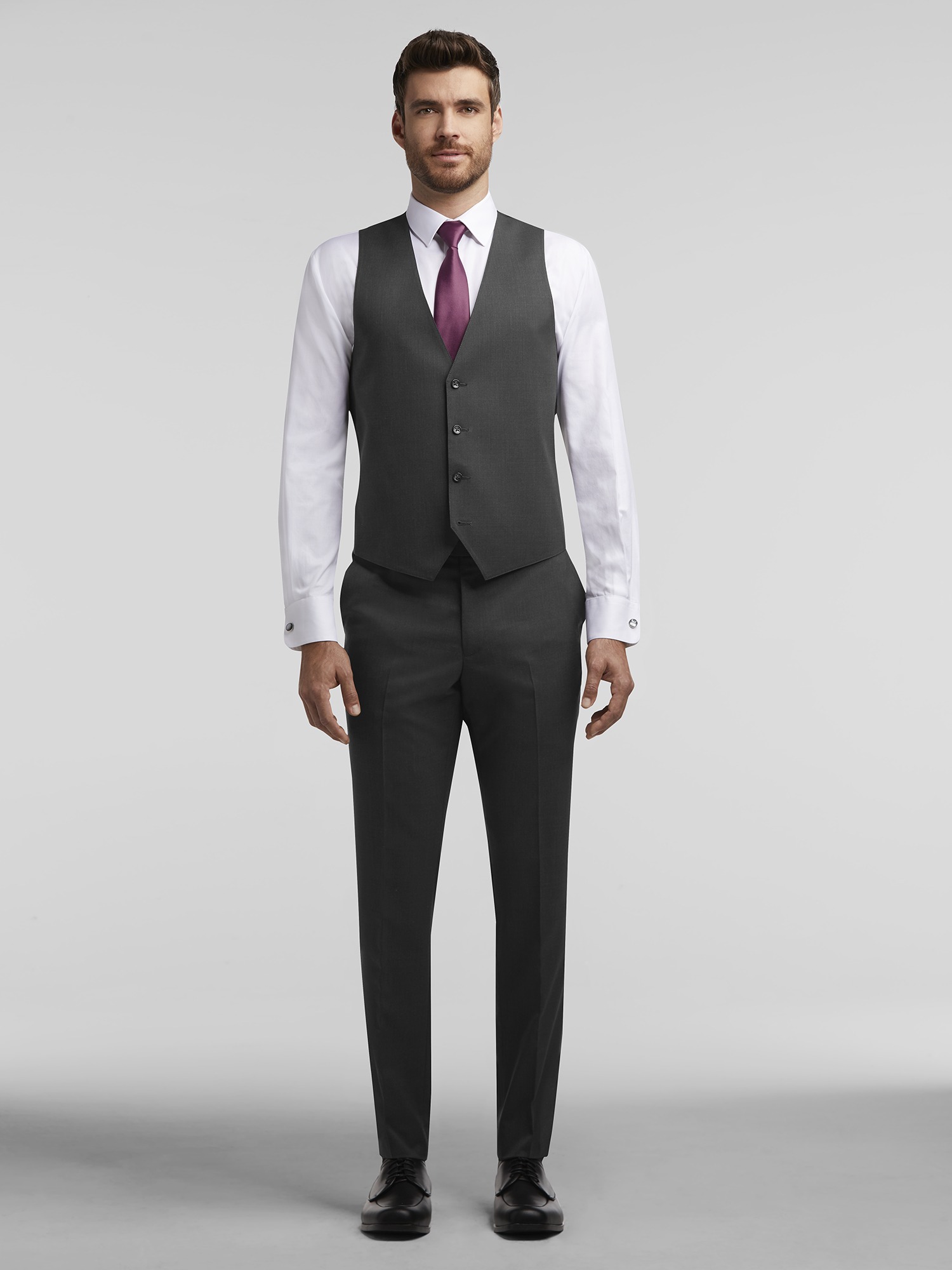 Grey suit black shirt, Grey suit white shirt, Grey suit men