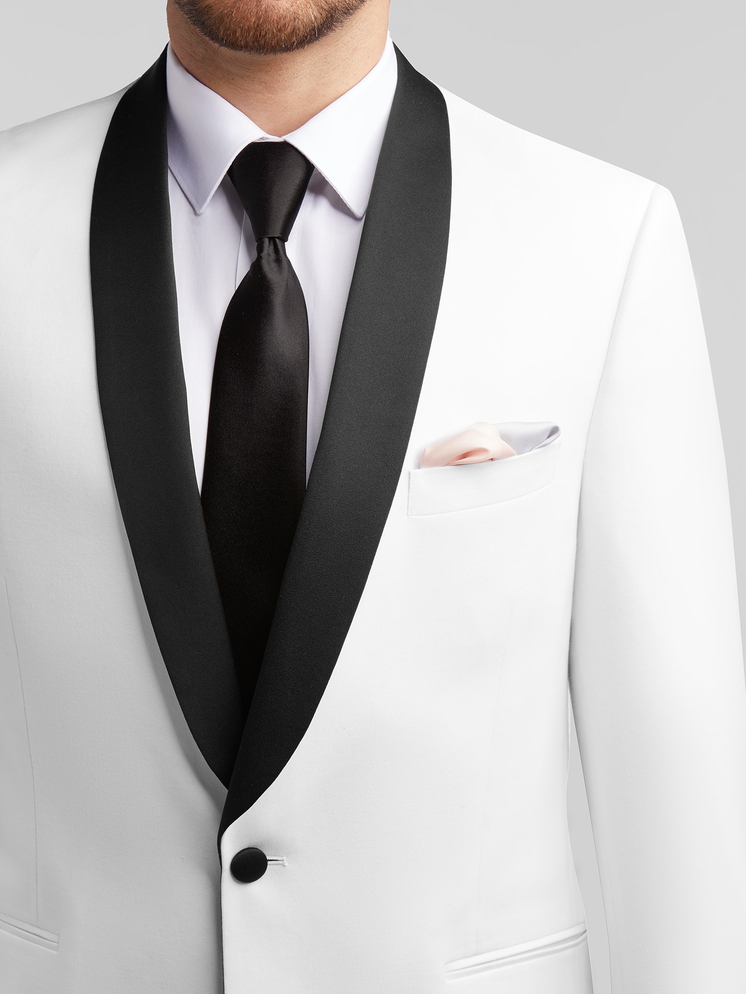 White blazer with black collar hot sale