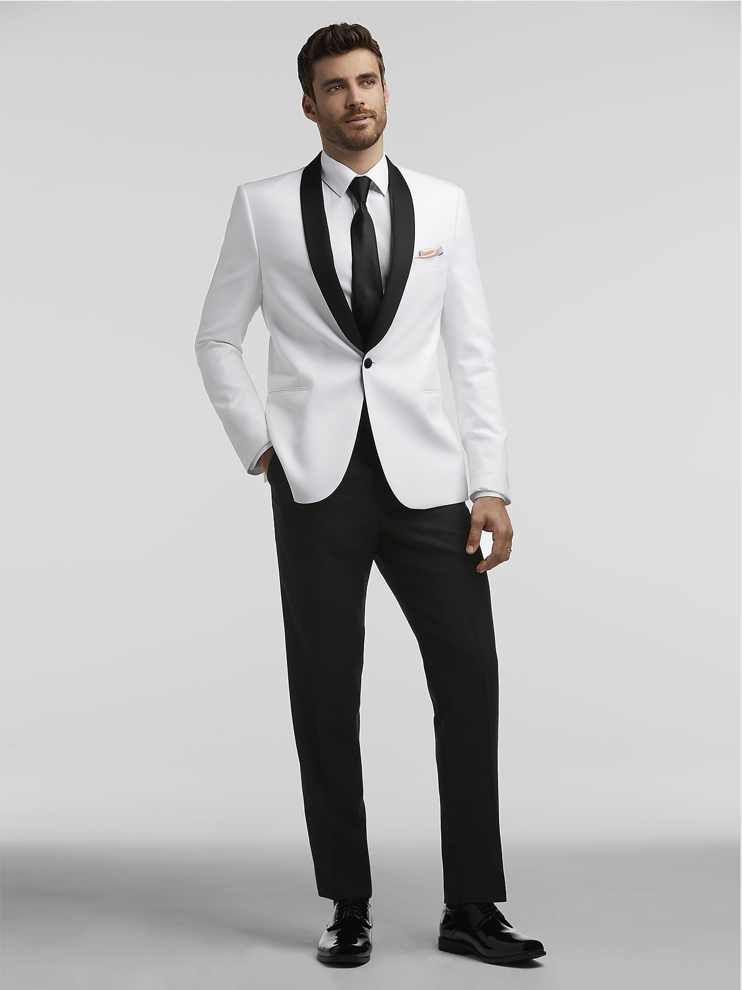White Dinner Jacket Tux by Calvin Klein | Tuxedo Rental